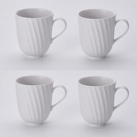 [NEOFLAM] Set of 4 RONDA Ceramic Coffee Mugs-Dishwasher & Microwave Safe, Modern, Unique Style for Any Kitchen-Made in Korea